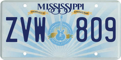 MS license plate ZVW809