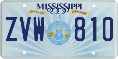 MS license plate ZVW810