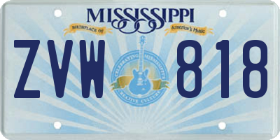 MS license plate ZVW818