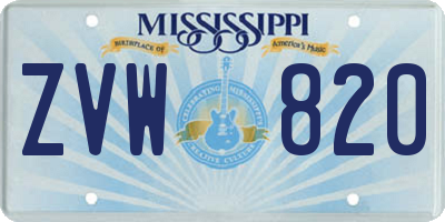 MS license plate ZVW820
