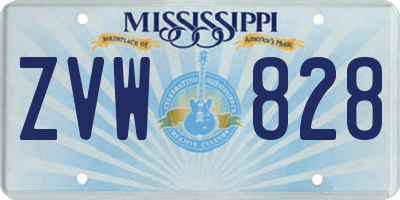 MS license plate ZVW828