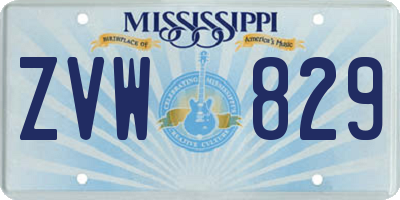 MS license plate ZVW829
