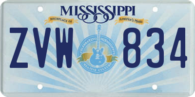 MS license plate ZVW834