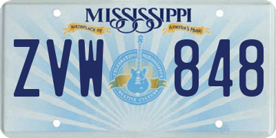 MS license plate ZVW848