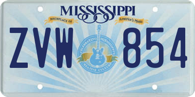 MS license plate ZVW854
