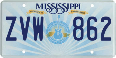 MS license plate ZVW862