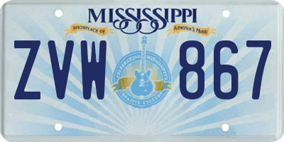 MS license plate ZVW867