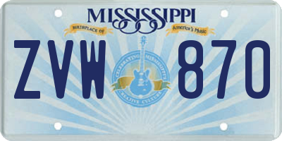 MS license plate ZVW870