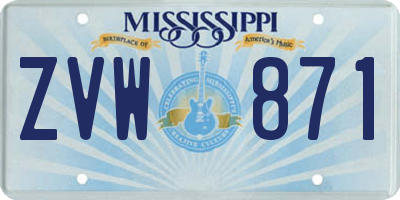 MS license plate ZVW871