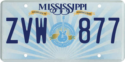 MS license plate ZVW877