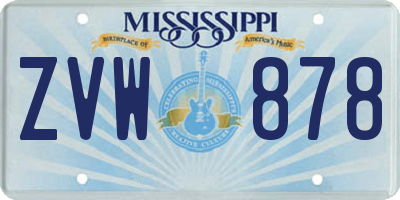 MS license plate ZVW878