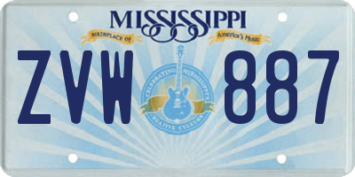 MS license plate ZVW887
