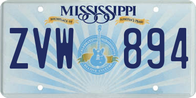 MS license plate ZVW894