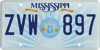 MS license plate ZVW897