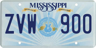 MS license plate ZVW900