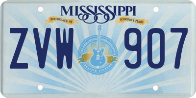 MS license plate ZVW907