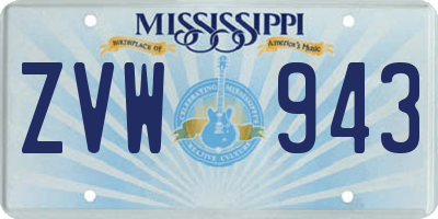 MS license plate ZVW943