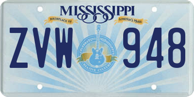 MS license plate ZVW948