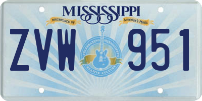 MS license plate ZVW951