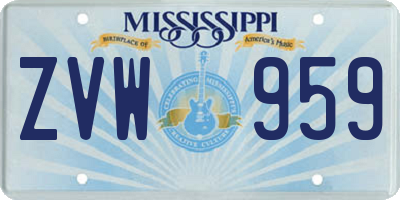 MS license plate ZVW959