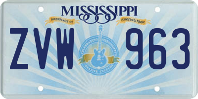 MS license plate ZVW963