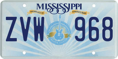 MS license plate ZVW968