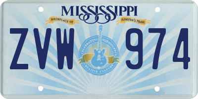 MS license plate ZVW974