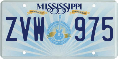 MS license plate ZVW975