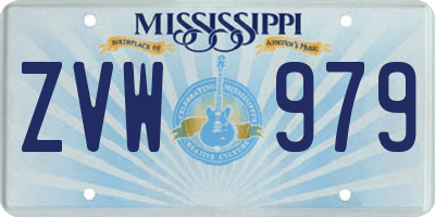 MS license plate ZVW979
