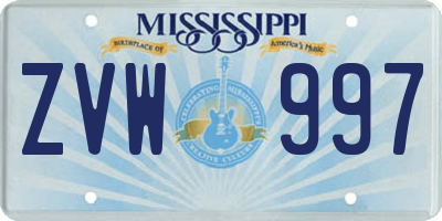 MS license plate ZVW997