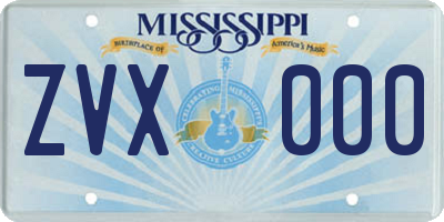 MS license plate ZVX000