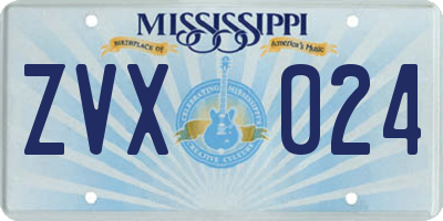 MS license plate ZVX024