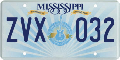 MS license plate ZVX032