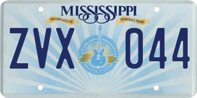 MS license plate ZVX044