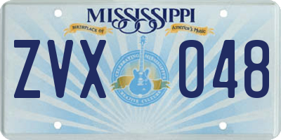 MS license plate ZVX048