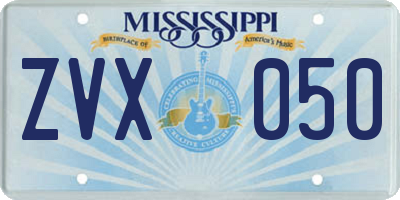 MS license plate ZVX050