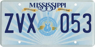 MS license plate ZVX053