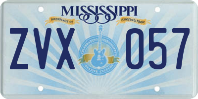 MS license plate ZVX057