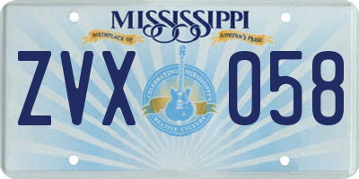 MS license plate ZVX058
