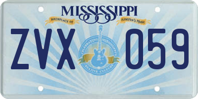 MS license plate ZVX059