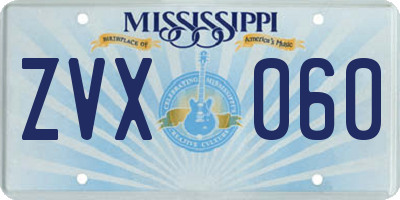 MS license plate ZVX060