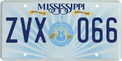 MS license plate ZVX066
