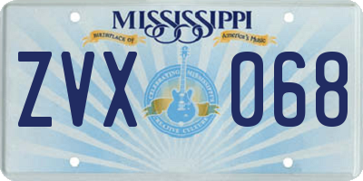 MS license plate ZVX068