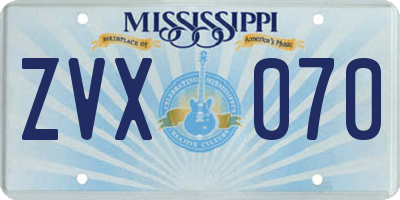 MS license plate ZVX070