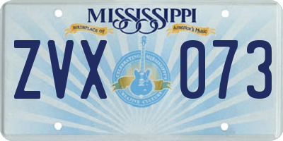 MS license plate ZVX073