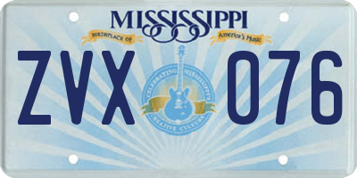 MS license plate ZVX076