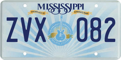 MS license plate ZVX082