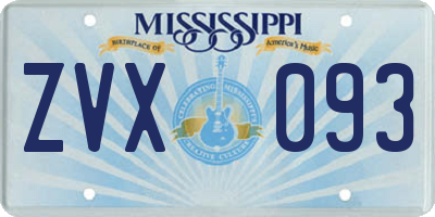 MS license plate ZVX093