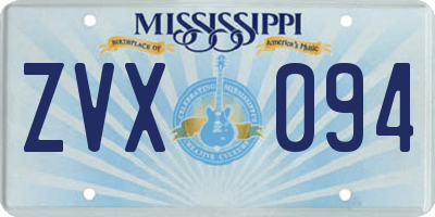 MS license plate ZVX094