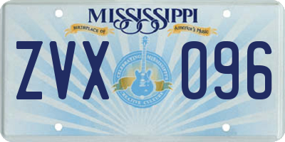 MS license plate ZVX096